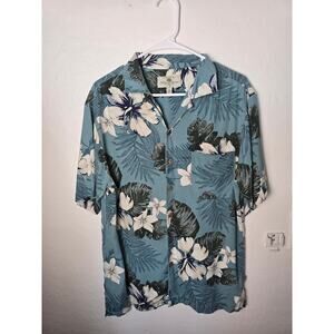 Island Shores Mens Button Down size Medium 100% silk